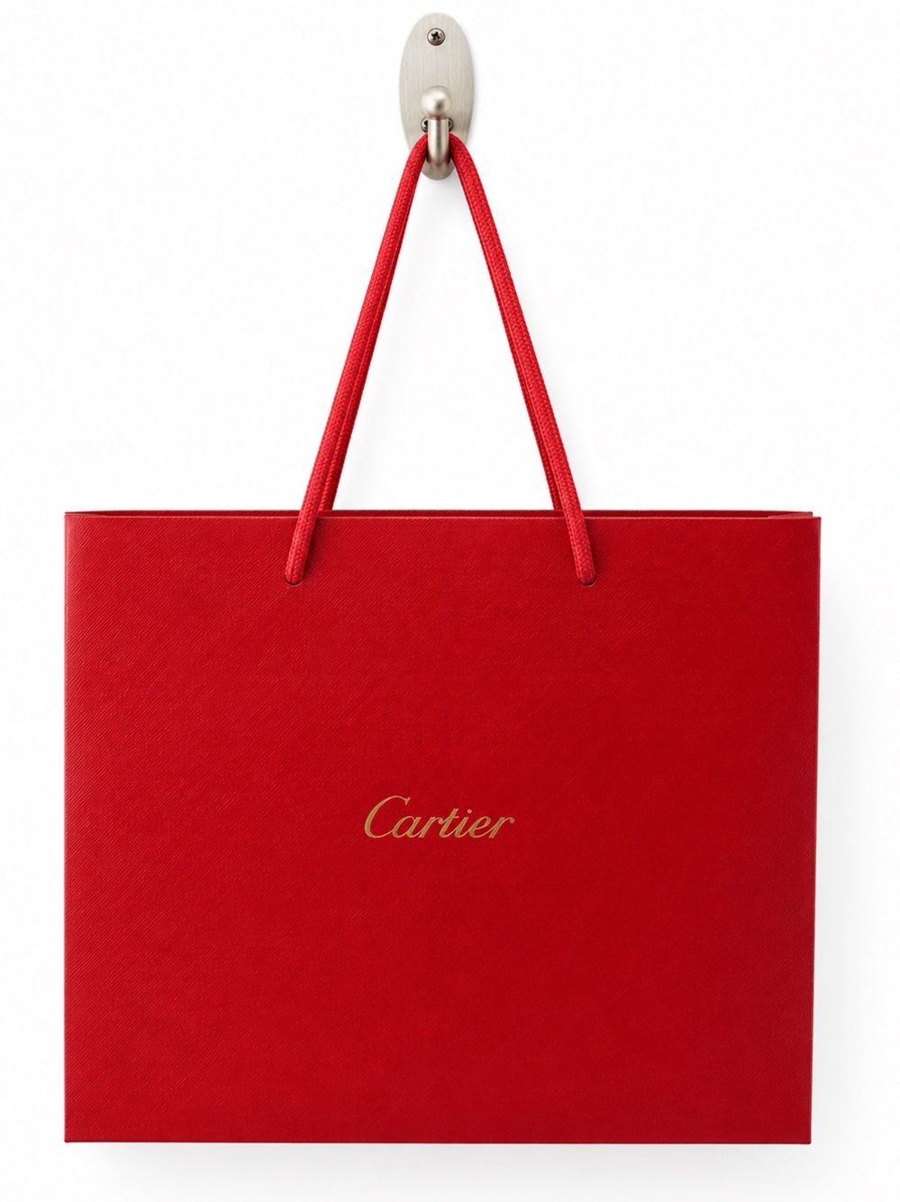 Cartier Deep Red Gift bag with Gold Cartier Logo